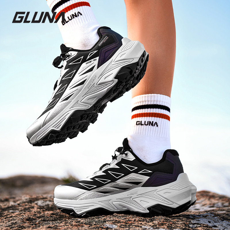Anti Slip Trail Running Sneakers - GLUNA Vollständig wasserdichte Trail-Laufschuhe für Herren