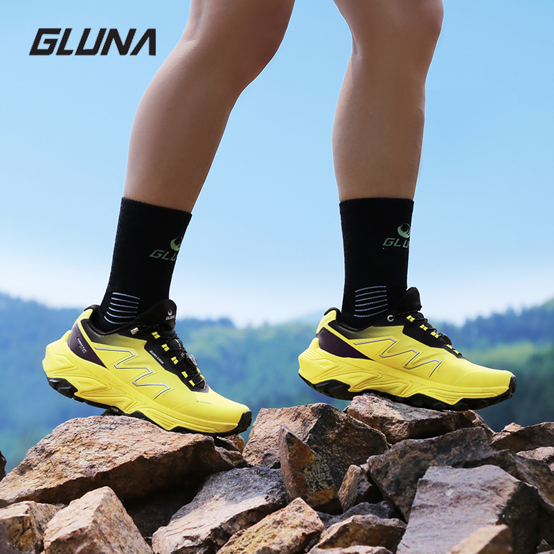 Anti Slip Trail Running Sneakers - GLUNA Kirin 5.0 Offroad-Laufschuhe, wasserdichte Carbon-Platten-Sneaker,